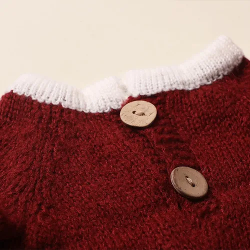 Vista 5 de Ylsteed Traje unisex de Navidad para recién nacido: conjunto de mameluco y sombrero de tela mohair, agradable al tacto, alta elasticidad, ligero