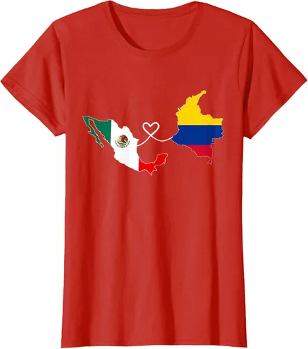 Vista 73 de Camiseta Half Colombian Half Mexican Flag Map DNA Mexico Colombia