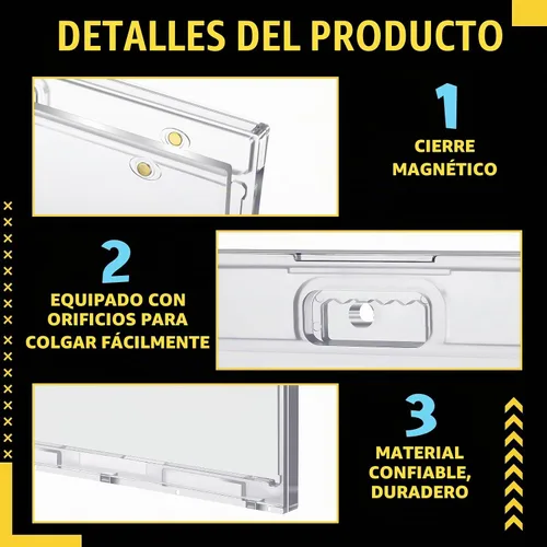 Vista 3 de Wonderjune Paquete de 4 Soportes Magnéticos para Cómics, Estuche de Exhibición Transparente Exterior para Cómics con Interior Montable en Pared