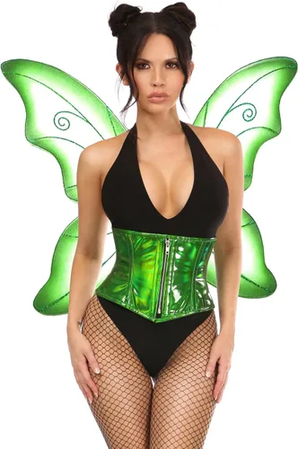 Vista 2 de Daisy corsets womens Top Drawer 2 Pc Green Pixie Fairy Corset Costume