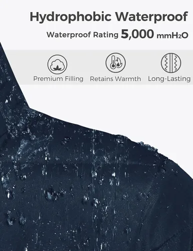 Vista 5 de wantdo Abrigo de invierno cálido para mujer, chaqueta puffer pesada tipo parka con capucha con ribete de piel
