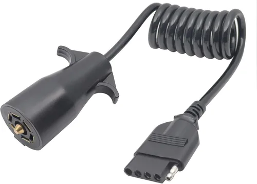 Vista 9 de Adaptador de Conector de Cableado Enrollado de 7 Vías a 4 Vías Planas para Remolque de RV
