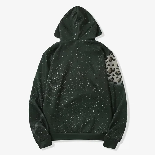Vista 6 de Sudaderas con capucha para mujer estilo casual holgada talla grande sudadera con capucha con estampado de leopardo camisas de manga larga