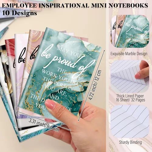 Vista 2 de Fuutreo 60 bolígrafos motivacionales, cuadernos, regalos a granel, con cita inspiradora, bolígrafo, bloc de notas de bolsillo pequeño, mini diarios