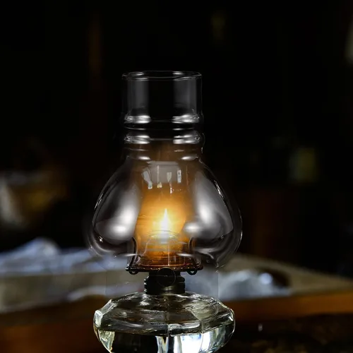 Vista 5 de SEWACC Lámpara de aceite para chimenea, huracán, queroseno, pantalla a prueba de viento, lámpara de queroseno, globos transparentes de repuesto