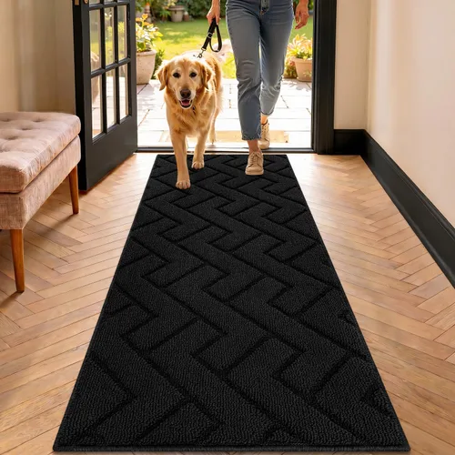 Vista 43 de hicorfe Tapete para puerta delantera para entrada exterior, 20 x 31.5 pulgadas, absorbente, resistente a la suciedad, tapetes de bienvenida