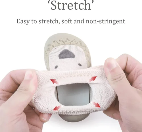 Vista 5 de Calcetines para bebés recién nacidos, zapatos de dibujos animados para el suelo, suela de goma suave, transpirable, para interiores y niñas