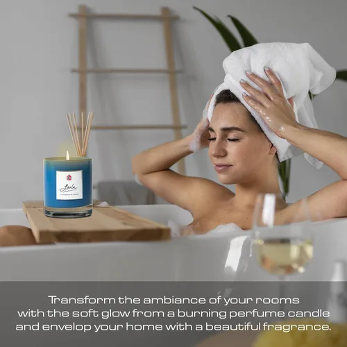 Vista 3 de Geir Ness Laila - Vela perfumada de cera de soja para el hogar, baño y sala de spa, mecha de algodón, combustión y aroma de larga duración, vela