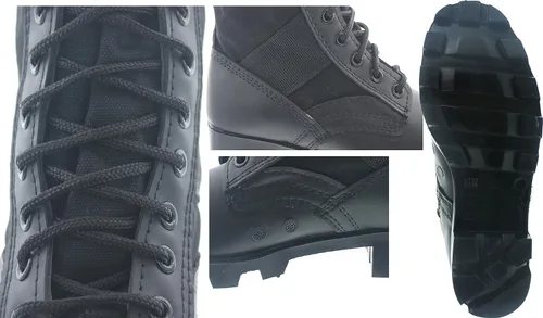 Vista 3 de Botas tácticas de la jungla con suela de Panamá de 8 pulgadas, militar tipo GI Ejército de combate de Vietnam, cuero/lona
