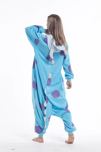 Vista 4 de Animal Sulley Monster Adult Onesie Unisex One-Piece Cosplay Costume Pajamas For Men Women