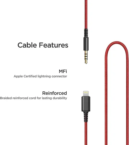 Vista 5 de Thore Auriculares sobre la oreja para iPhone con conector Lightning (certificado Apple MFi) – Auriculares de estudio con monitor DJ de estudio
