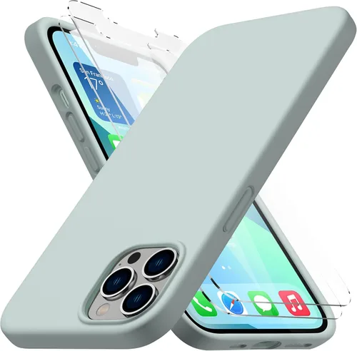 Vista 17 de CellEver Funda de silicona resistente para iPhone 12 y 12 Pro, dos protectores de pantalla de vidrio inastillables, protección militar contra Negro
