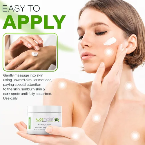 Vista 6 de Crema facial orgánica de aloe vera y crema hidratante corporal, loción natural de aloe vera con aceite de vitamina E, vitamina C, crema de retinol