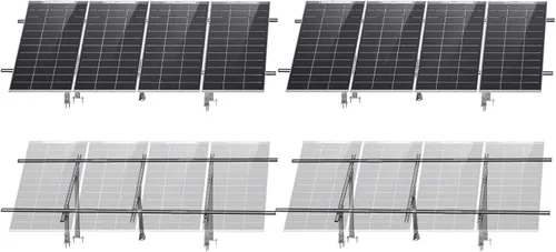 Vista 10 de ECO-WORTHY Sistema de soportes de montaje de panel solar ajustable de varias piezas para montaje en suelo solar mejorado para 4 piezas de 200 W/3