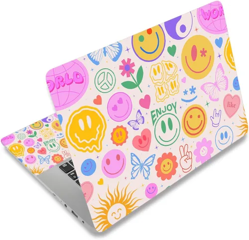 Vista 30 de Adhesivo para laptop de 12.1-15.6 pulgadas, calcomanía reutilizable universal de vinilo para laptop, protector de arte impermeable en color panal