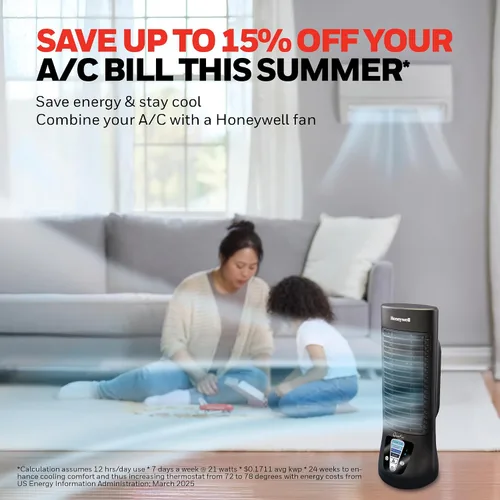 Vista 5 de Honeywell QuietSet - Ventilador de mesa personal, ventilador de escritorio personal oscilante con funcionamiento silencioso, 4 niveles de potencia