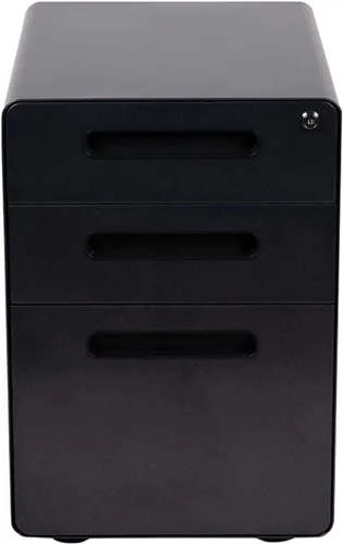 Vista 6 de Flash Furniture Archivador móvil con 3 cajones, color negro