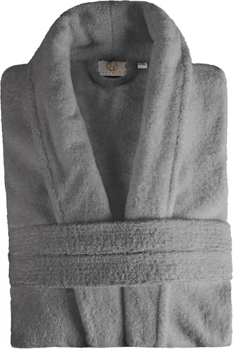 Vista 2 de Superior Traditional Premium Turkish Cotton Lightweight Long Bathrobe with Pockets Bath Robes, Men's Small-Medium, Grey