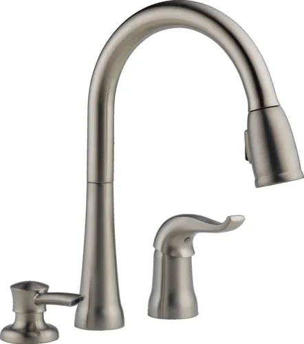 Vista 13 de Delta Kate - Grifo de un solo grifo para fregadero de cocina con pulverizador de espray Cromo