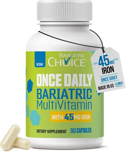 Vista 9 de Bariatric Choice Multivitamínico bariátrico una vez al día con 45 mg de hierro, cápsula fácil de tragar, vitamina para pacientes de cirugía
