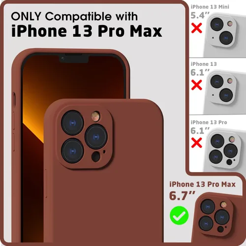 Vista 2 de Funda compatible con iPhone 13 Pro Max 2021, goma de gel de silicona líquida cobertura completa [con protección de cámara] Funda para iPhone 13 Pro