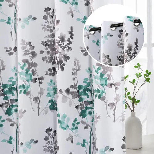 Vista 12 de H.VERSAILTEX Cortinas opacas de 45 pulgadas de largo, juego de 2 paneles para oscurecer la habitación, cortinas térmicas para dormitorio, cortinas