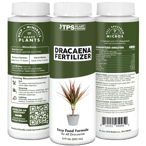 Vista 5 de Dracaena Fertilizante - Alimento líquido vegetal para hojas verdes ricas y crecimiento fuerte de la caña, 8 onzas