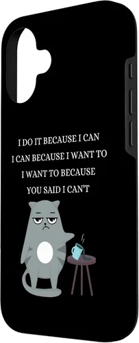 Vista 2 de iPhone 16 Gato malo travieso sarcástico rudo divertido frases caso