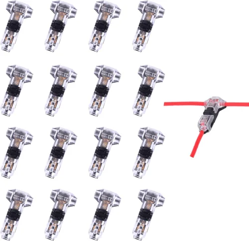 Vista 8 de Conector de cable de bajo voltaje, conector rápido de empalme de alambre sin soldadura, paquete de 16 conectores de cable de calibre pequeño