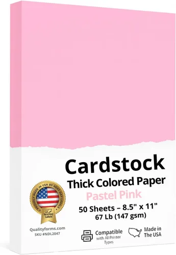 Vista 19 de NextDayLabels Papel de cartulina de color, 50 hojas, "8-1/2" x 11"", color crema, 67 libras (147 gsm), papel de color grueso para manualidades