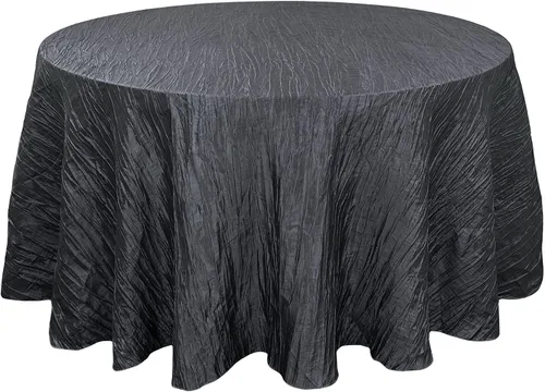 Vista 48 de YOUR CHAIR COVERS - Mantel redondo de 90 pulgadas con arrugas color rubor de tafetán – Elegante mantel brillante para bodas, fiestas y eventos