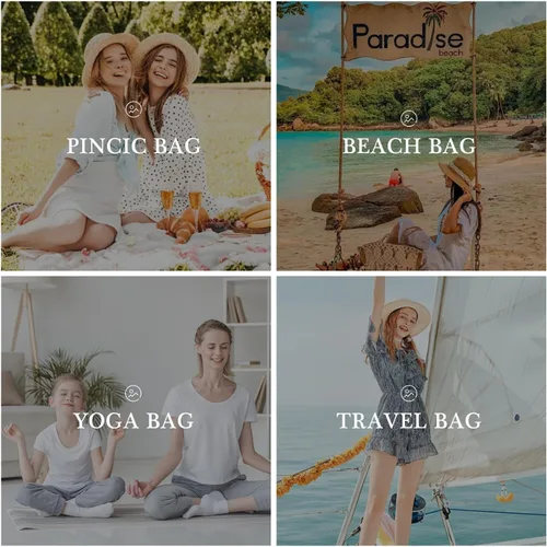 Vista 5 de YOOLIFE Bolsas de playa para mujer, bolsa de lona de viaje, bolsa impermeable para piscina, artículos esenciales de viaje, regalos para mujeres