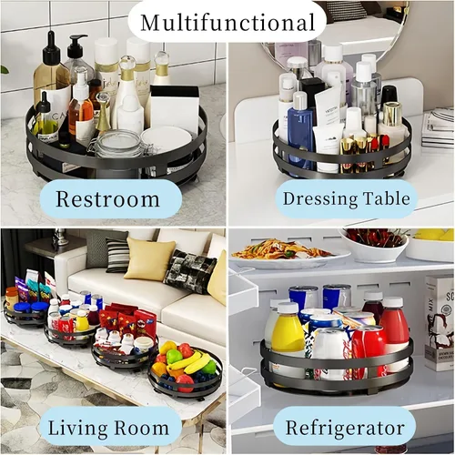 Vista 6 de Zerodis Lazy Susan - Organizador giratorio de almacenamiento para almacenamiento de especias, organizador de condimentos para armario de cocina
