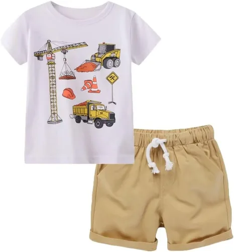 Vista 16 de Conjunto corto de ropa de verano para niños pequeños, de algodón Bs20-tz51