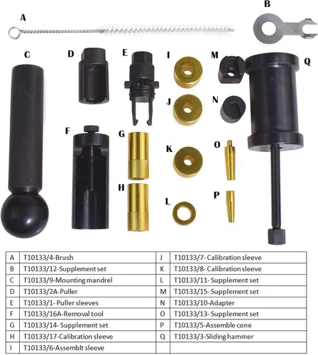 Vista 3 de Kit de extracción de inyector de motor, herramientas de instalación de garaje para reparación de automóviles, compatibles con Audi SKODA