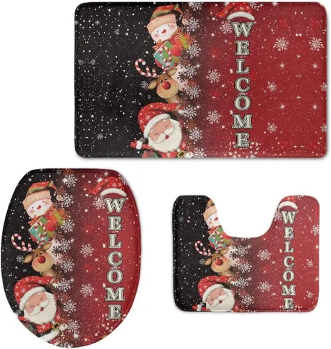 Vista 40 de HUGS IDEA Alfombra de baño, alfombra de baño, alfombra de baño, diseño de bandera estadounidense, mariposa, floral, juego de tapetes de baño