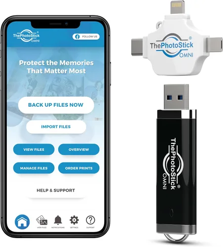 Vista 8 de ThePhotoStick® Omni 128 GB (paquete de 2) - Copia de seguridad y transferencia de fotos y video Organizador de archivos digital Conexión USB