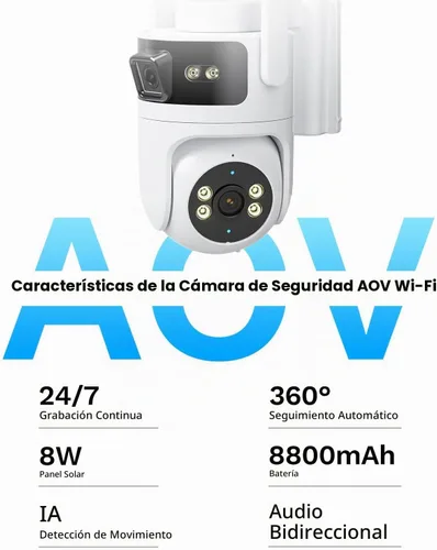 Vista 8 de LongPlus AOV WiFi Outdoor Security Camera, Dual Lens, 2K+2K