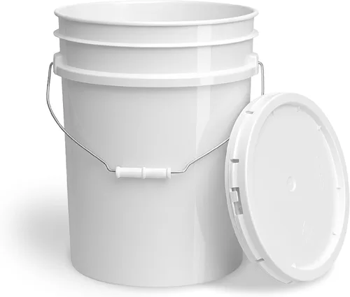 Vista 15 de Cubo de 5 Galones con Tapa Hermética Fabricado en EE. UU. Grado Alimenticio Plástico Premium HPDE Resistente Cubo Multiusos Duradero de 90