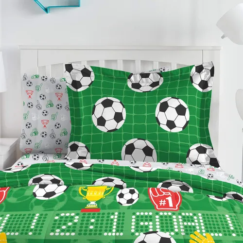 Vista 23 de Dream Factory Dinosaur Blocks - Juego de edredón de microfibra ultrasuave para niños, color azul, tamaño individual Bloques de dinosaurios azules