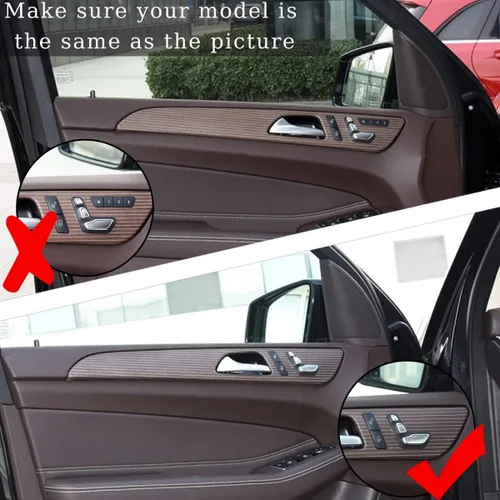 Vista 4 de Plástico ABS de grano de madera de roble para Mercedes Benz ML GLE W166 GL GLS X166 2012-2019 Manija de puerta interior de automóvil Accesorios