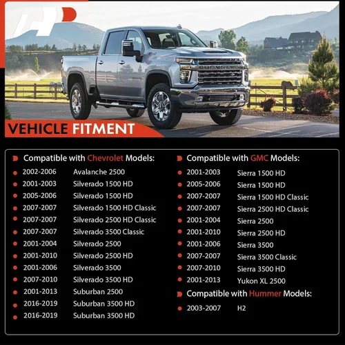 Vista 2 de A-Premium 4 kits de extremos de barra de acoplamiento frontal exterior e interior, compatibles con Chevrolet y GMC y Hummer - 2001-2019 - Silverado