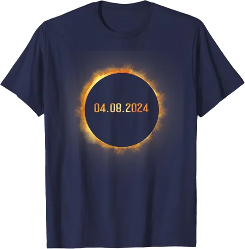 Vista 57 de Totality 04.08.24 Total Solar Eclipse 8 de abril de 2024 Eclipse Camiseta, Negro, S