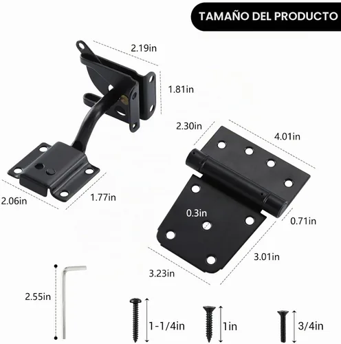Vista 3 de Kit de herrajes para puerta de cierre automático, bisagras de puerta