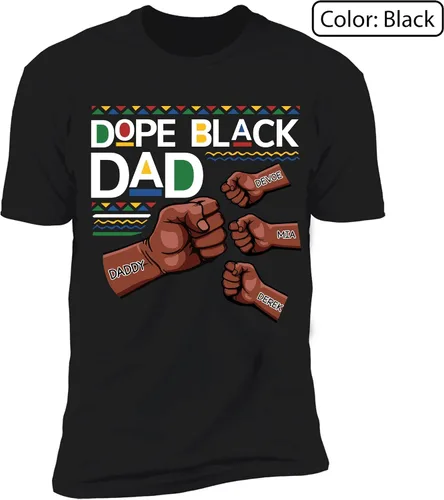 Vista 3 de Camiseta personalizada para el día del padre, camiseta personalizada para papá con el puño y el puño del niño, camiseta divertida y linda