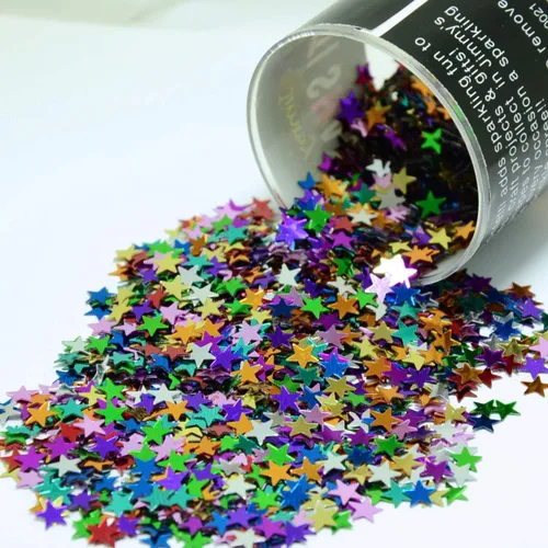 Vista 6 de Confetti Star 1/4" Rojo, Blanco, Azul - Media libra (8 oz) #8516 Q08 Liberty Mix