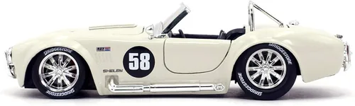 Vista 3 de Jada Toys Bigtime Muscle 1:24 1965 Shelby Cobra 427 S/C Coche fundido a presión blanco, Juguetes para niños y adultos