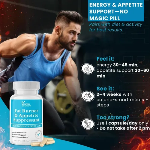 Vista 5 de Quemador de grasa para mujeres y hombres – Supresor del apetito para bajar de peso – Pastillas con potenciador de metabolismo suplemento termogénico