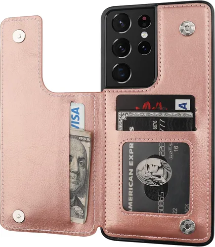 Vista 81 de ONETOP - Funda tipo cartera para Samsung Galaxy S22 con tarjetero, color negro Kickstand,ID/Cash Holder,Case Wallet with Card Slots,Double