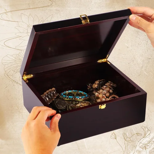 Vista 3 de Tree of Life - Caja de recuerdos de madera, cajas decorativas de madera con tapas/cajas de recuerdo con tapas, cajas de almacenamiento decorativas